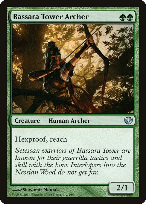 Bassara Tower Archer - Journey into Nyx (#117) - Illustrated by Slawomir Maniak - Magic: The Gathering Card