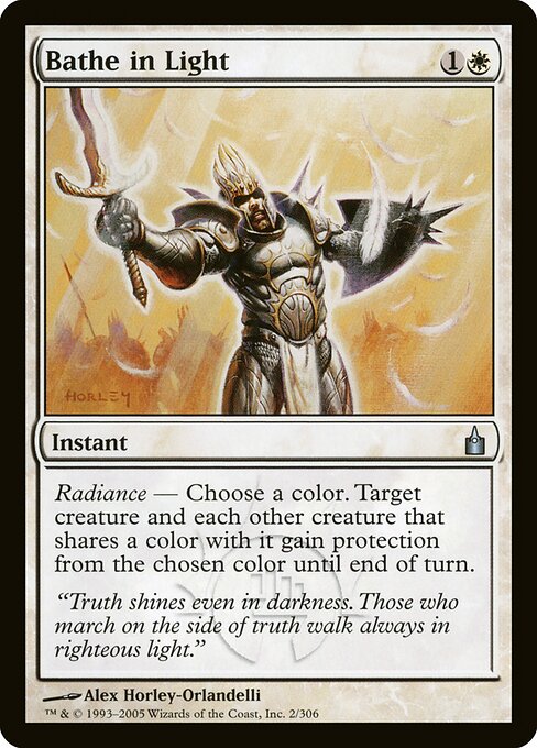 Crogiolarsi nella Luce (Bathe in Light) - Ravnica: City of Guilds (#2) - Illustrated by Alex Horley-Orlandelli - Magic: The Gathering Card