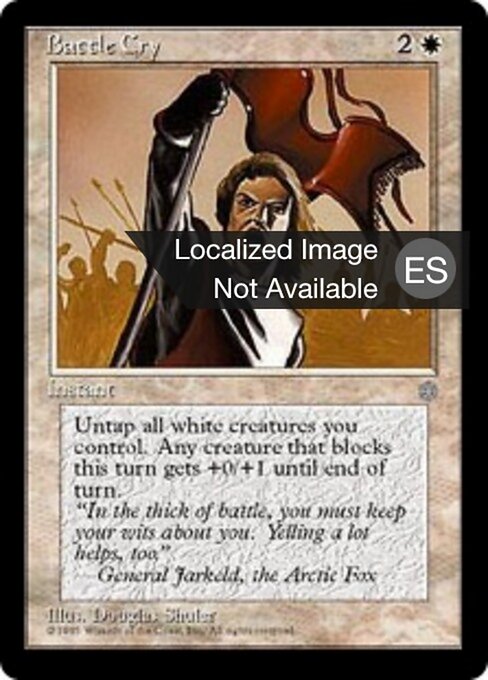 Grito de guerra (Battle Cry) - Ice Age (#5) - Illustrated by Douglas Shuler - Magic: The Gathering Card