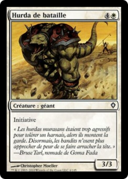戦いのハルダ (Battle Hurda) - Worldwake (#4) - Illustrated by Christopher Moeller - Magic: The Gathering Card