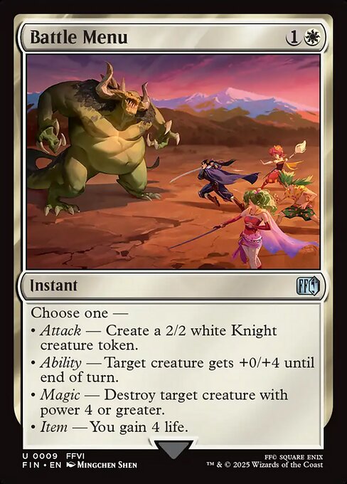 Battle Menu - Final Fantasy Magic card