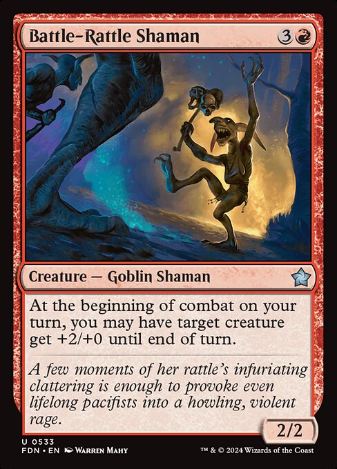 Battle-Rattle Shaman - Foundations (#533) - Illustrated by Warren Mahy - Magic: The Gathering Card