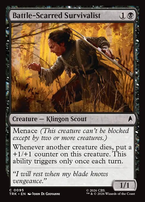 Battle-Scarred Survivalist - Star Trek (#95) - Illustrated by John Di Giovanni - Magic: The Gathering Card