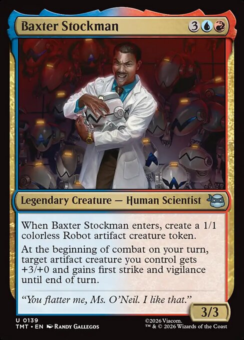 Baxter Stockman - Teenage Mutant Ninja Turtles (#139) - Illustrated by Randy Gallegos - Magic: The Gathering Card