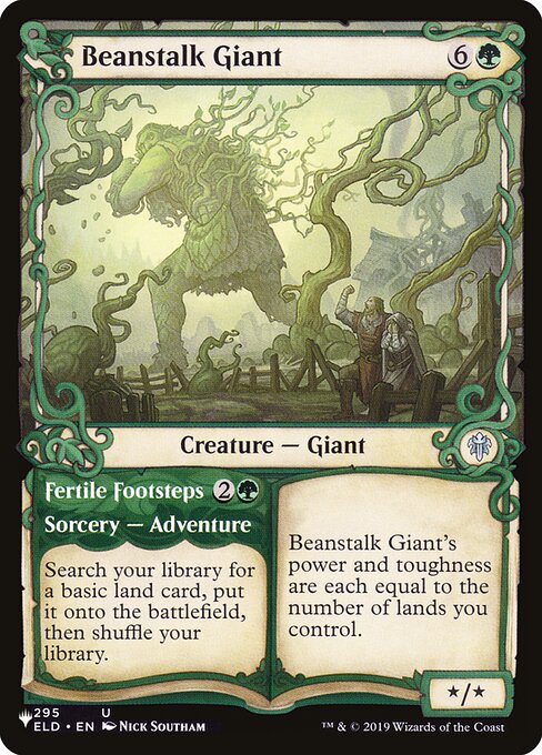 Beanstalk Giant // Fertile Footsteps - The List (#ELD-295) - Illustrated by Nick Southam - Magic: The Gathering Card