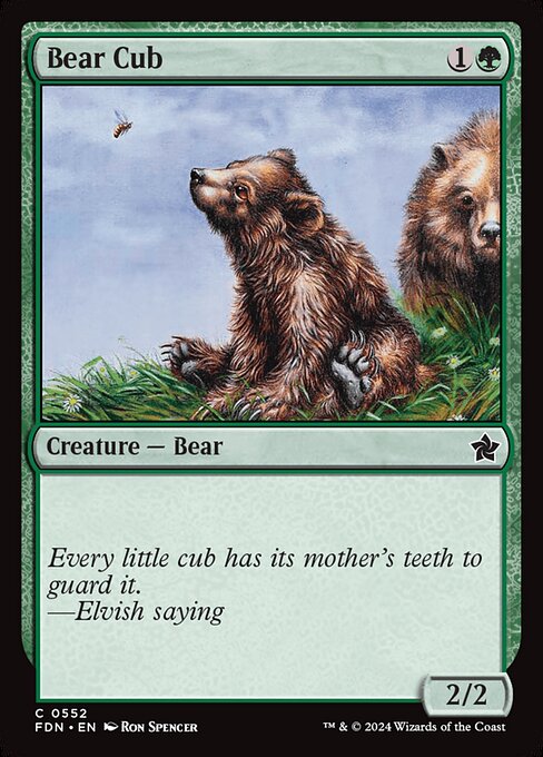 Bear Cub - Foundations (#552) - Illustrated by Ron Spencer - Magic: The Gathering Card