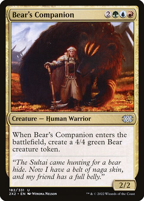 Bear's Companion - Double Masters 2022 Magic card