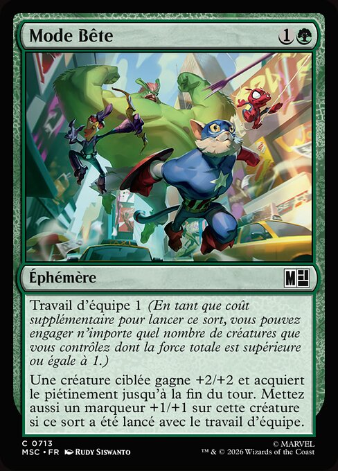 Mode Bête (Beast Mode) - Marvel Super Heroes Commander (#713) - Illustrated by Rudy Siswanto - Magic: The Gathering Card