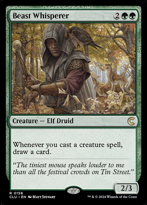 Beast Whisperer - Ravnica: Clue Edition (#158) - Illustrated by Matt Stewart - Magic: The Gathering Card