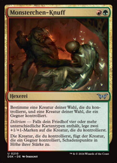 Monsterchen-Knuff (Beastie Beatdown) - Duskmourn: House of Horror (#210) - Illustrated by Inkognit - Magic: The Gathering Card