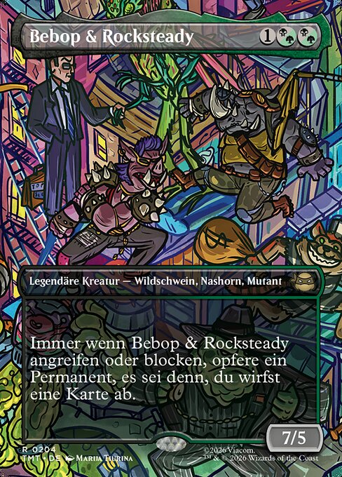 Bebop & Rocksteady - Teenage Mutant Ninja Turtles (#204) - Illustrated by Marija Tiurina - Magic: The Gathering Card