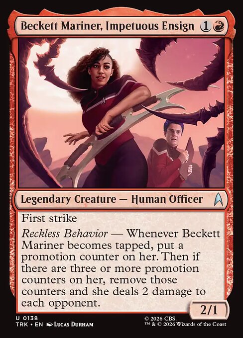 Beckett Mariner, Impetuous Ensign - Star Trek (#138) - Illustrated by Lucas Durham - Magic: The Gathering Card