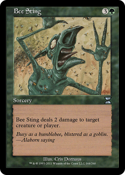 Bee Sting - Masters Edition IV (#144) - Illustrated by Cris Dornaus - Magic: The Gathering Card