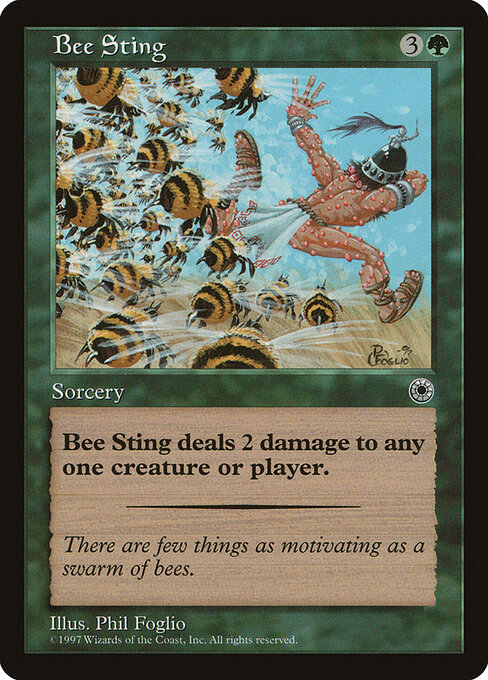 Picadura de abeja (Bee Sting) - Portal Second Age (#124) - Illustrated by Cris Dornaus - Magic: The Gathering Card