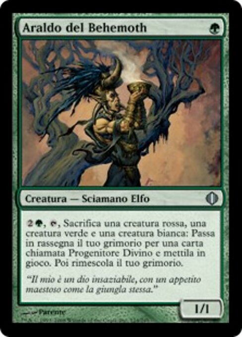 Arauto de Behemoth (Behemoth's Herald) - Shards of Alara (#124) - Illustrated by Paolo Parente - Magic: The Gathering Card