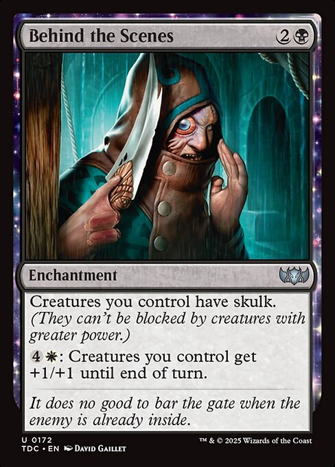 Dietro le Quinte (Behind the Scenes) - Tarkir: Dragonstorm Commander (#172) - Illustrated by David Gaillet - Magic: The Gathering Card