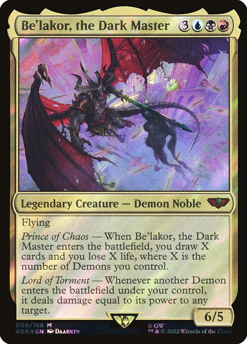 Be'lakor, the Dark Master - Warhammer 40,000 Commander Magic card
