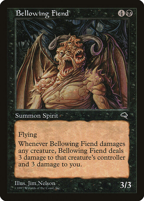 Fielleux beuglard (Bellowing Fiend) - Tempest (#108) - Illustrated by Jim Nelson - Magic: The Gathering Card