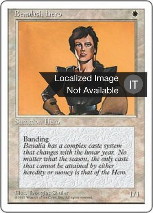 Benalish Hero - Fourth Edition Foreign Black Border (#7) - Illustrated by Douglas Shuler - Magic: The Gathering Card