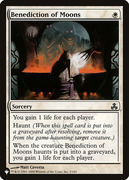 Benediction of Moons - The List (#GPT-3) - Illustrated by Matt Cavotta - Magic: The Gathering Card
