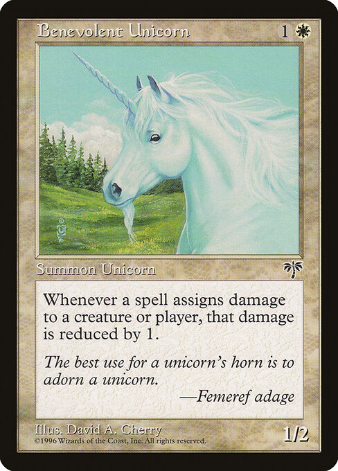 Benevolent Unicorn - Mirage Magic card