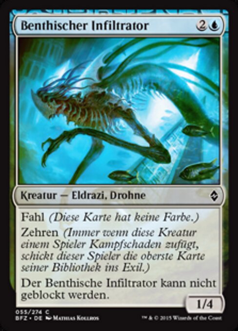 Benthischer Infiltrator (Benthic Infiltrator) - Battle for Zendikar (#55) - Illustrated by Mathias Kollros - Magic: The Gathering Card