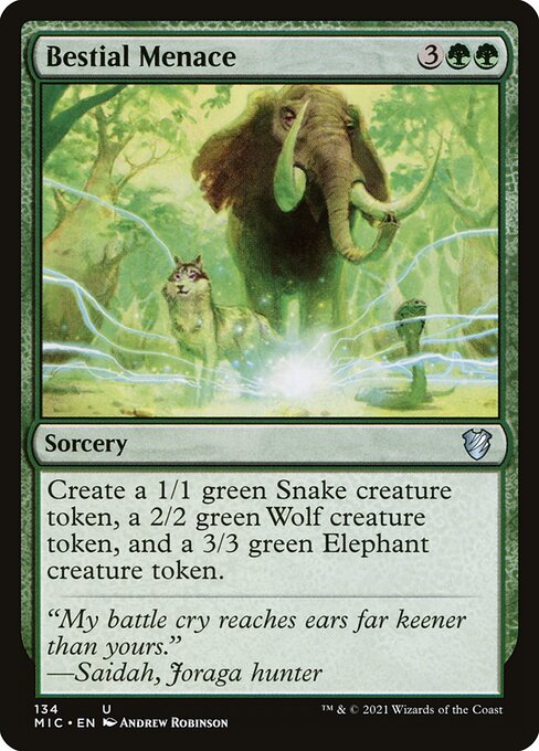 Bestial Menace - Midnight Hunt Commander Magic card