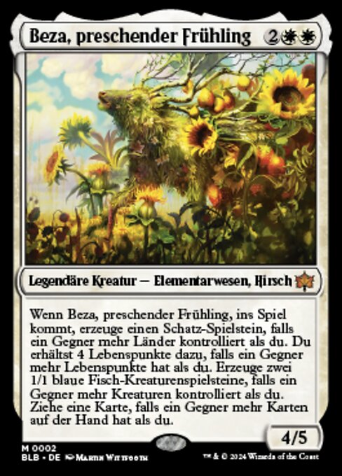 Beza, preschender Frühling (Beza, the Bounding Spring) - Bloomburrow (#2) - Illustrated by Martin Wittfooth - Magic: The Gathering Card