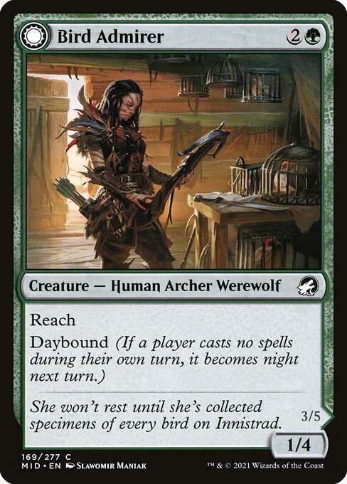 Bird Admirer // Wing Shredder - Innistrad: Midnight Hunt (#169) - Illustrated by Slawomir Maniak - Magic: The Gathering Card