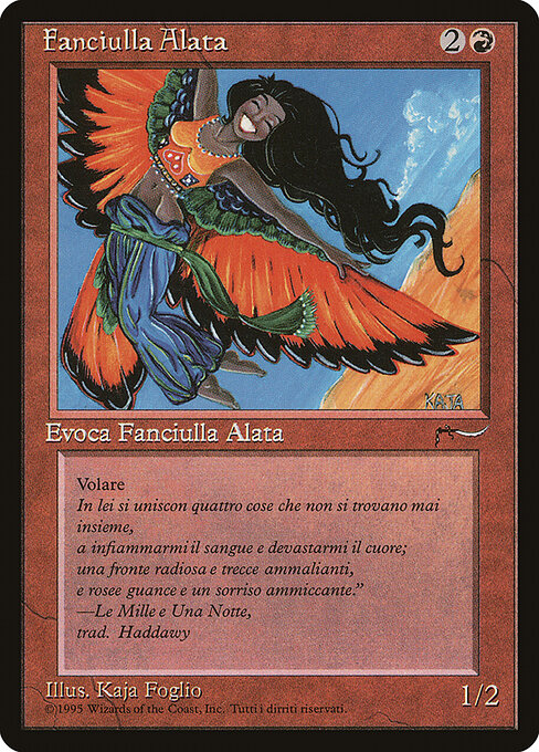 Donzela Alada (Bird Maiden) - Fourth Edition (#177) - Illustrated by Kaja Foglio - Magic: The Gathering Card