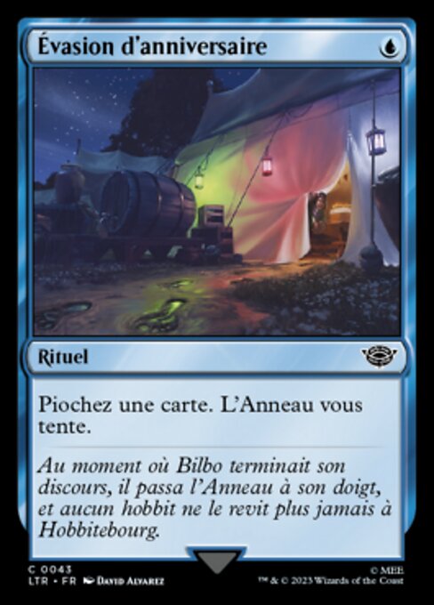 Fuga do Aniversário (Birthday Escape) - The Lord of the Rings: Tales of Middle-earth (#43) - Illustrated by David Álvarez - Magic: The Gathering Card