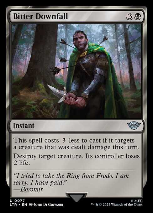 Bitterer Untergang (Bitter Downfall) - The Lord of the Rings: Tales of Middle-earth (#77) - Illustrated by John Di Giovanni - Magic: The Gathering Card