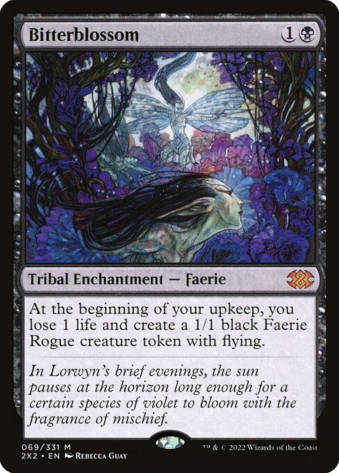 Bitterblossom - Double Masters 2022 (#69) - Illustrated by Rebecca Guay - Magic: The Gathering Card