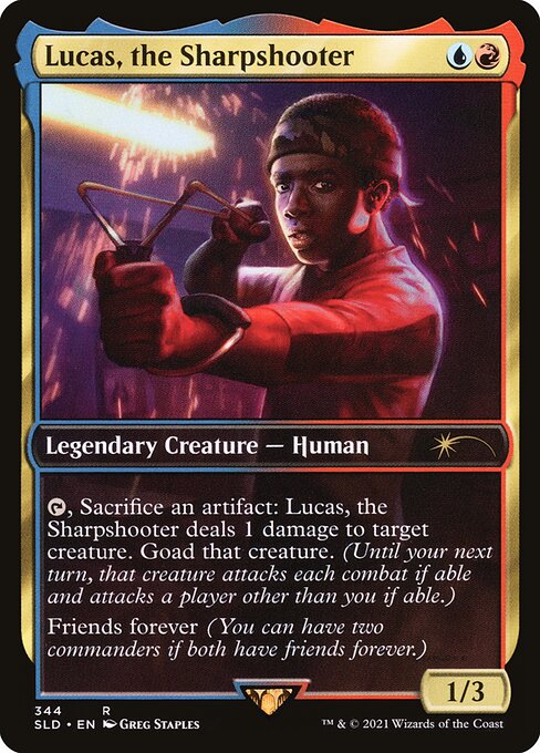 Lucas, the Sharpshooter (Bjorna, Nightfall Alchemist) - Secret Lair Drop (#344) - Illustrated by Greg Staples - Magic: The Gathering Card