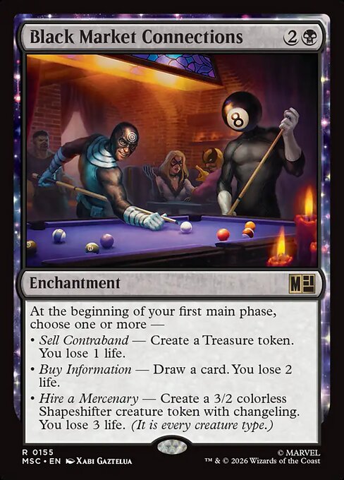 Black Market Connections - Marvel Super Heroes Commander (#155) - Illustrated by Xabi Gaztelua - Magic: The Gathering Card