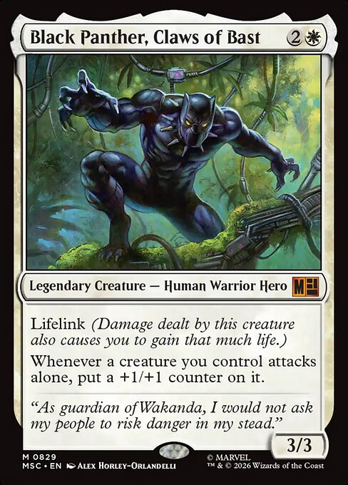 Black Panther, Claws of Bast - Marvel Super Heroes Commander Magic card