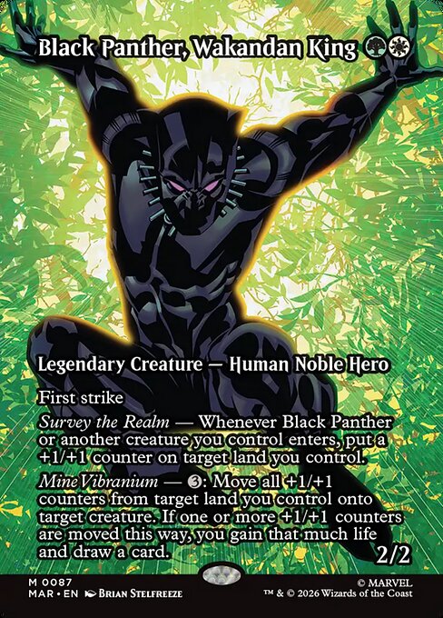 Black Panther, Wakandan King - Marvel Universe (#87) - Illustrated by Brian Stelfreeze - Magic: The Gathering Card