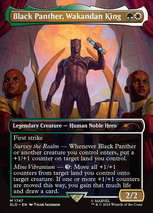Black Panther, Wakandan King - Secret Lair Drop (#1747) - Illustrated by Tyler Jacobson - Magic: The Gathering Card