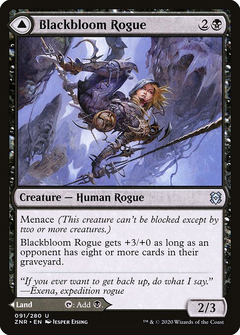 Blackbloom Rogue // Blackbloom Bog - Zendikar Rising Magic card