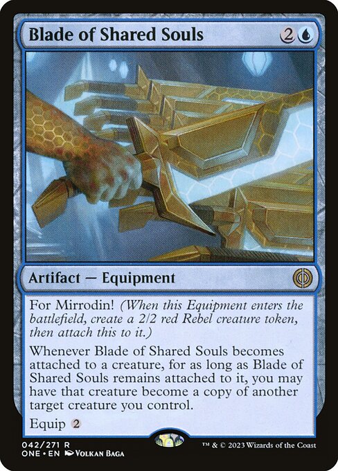 Blade of Shared Souls - Phyrexia: All Will Be One (#42) - Illustrated by Volkan Baǵa - Magic: The Gathering Card