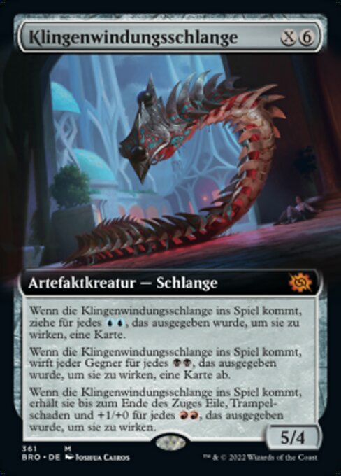 Serpent aux annelures tranchantes (Bladecoil Serpent) - The Brothers' War (#229) - Illustrated by Joshua Cairos - Magic: The Gathering Card