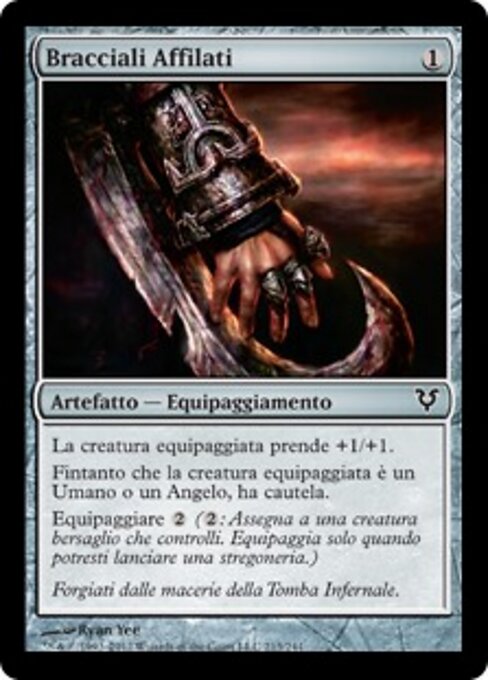 Bracciali Affilati (Bladed Bracers) - Avacyn Restored (#213) - Illustrated by Ryan Yee - Magic: The Gathering Card