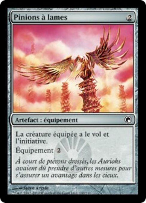 Pinions à lames (Bladed Pinions) - Scars of Mirrodin (#140) - Illustrated by Steve Argyle - Magic: The Gathering Card