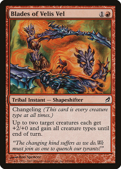Lames de Velis Vel (Blades of Velis Vel) - Lorwyn (#152) - Illustrated by Ron Spencer - Magic: The Gathering Card