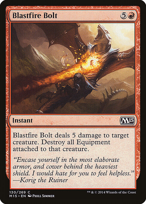 Blastfire Bolt - Magic 2015 (#130) - Illustrated by Phill Simmer - Magic: The Gathering Card