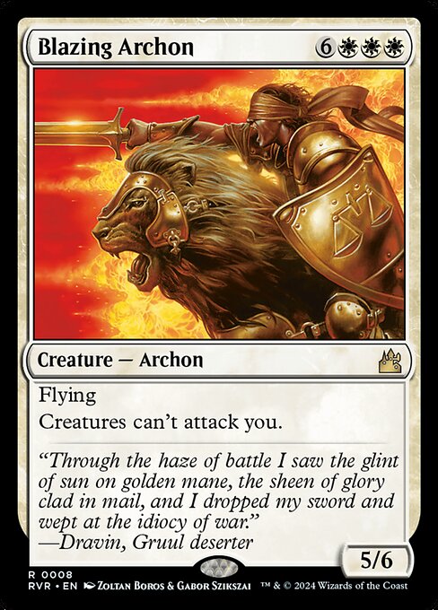 Blazing Archon - Ravnica Remastered (#8) - Illustrated by Zoltan Boros & Gabor Szikszai - Magic: The Gathering Card