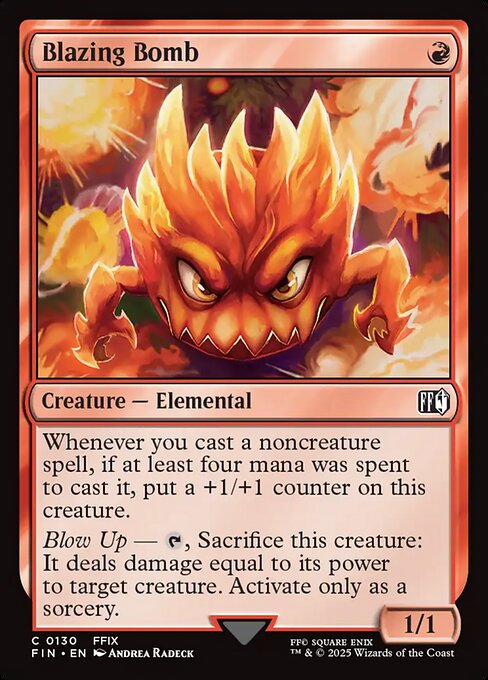 Blazing Bomb - Final Fantasy (#130) - Illustrated by Andrea Radeck - Magic: The Gathering Card