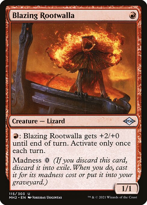 Blazing Rootwalla - Modern Horizons 2 (#115) - Illustrated by Jokubas Uogintas - Magic: The Gathering Card