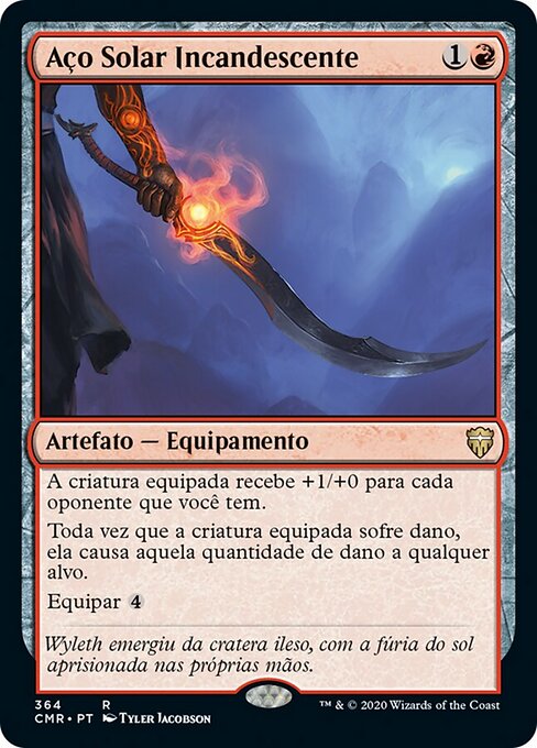 Пылающий Клинок Солнца (Blazing Sunsteel) - Commander Legends (#364) - Illustrated by Tyler Jacobson - Magic: The Gathering Card