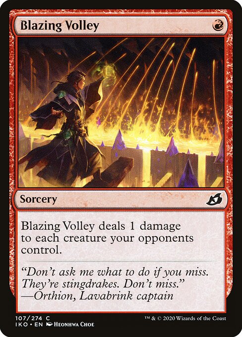 Blazing Volley - Ikoria: Lair of Behemoths Magic card